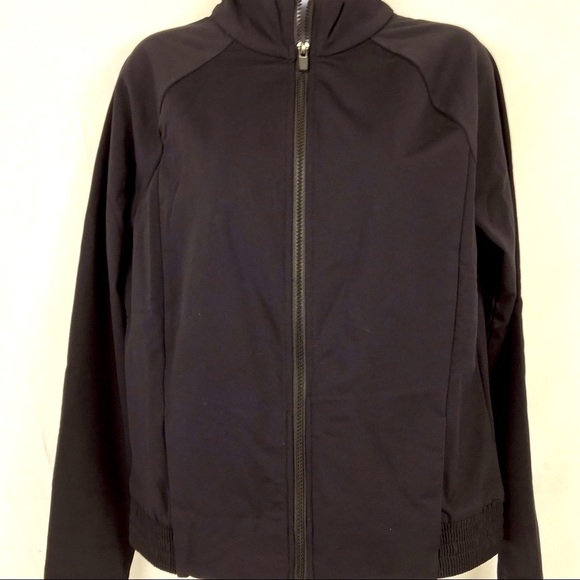 Fabletics Jacket Black Full Zip Sz Large Nylon - Picture 5 of 6